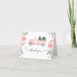Winter Christmas Truck Thank You Card