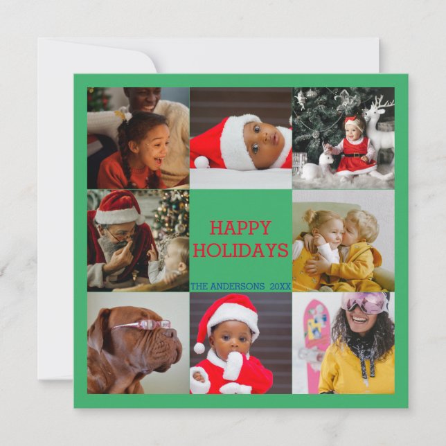 Winter Christmas Vibes Family Photo Collage Invitation (Front)