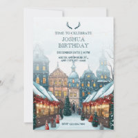 Winter christmas village birthday