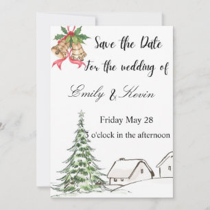 Winter Christmas wedding Invitation