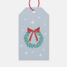 Winter Christmas Wreath with Bow Retro Inspired