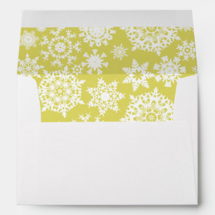 Winter Christmas Yellow Snowflake Pattern Envelope
