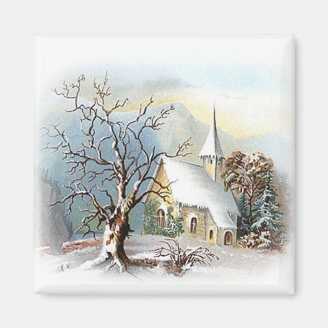 Winter Church Magnet (Front)