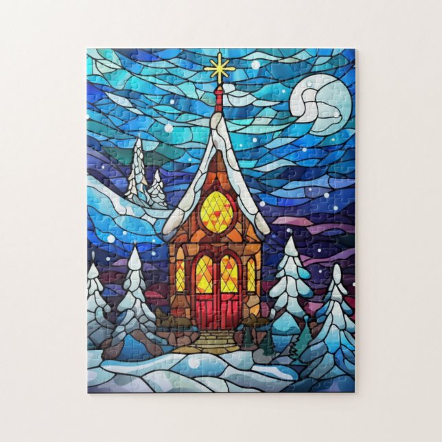 Winter Church Puzzle (Vertical)