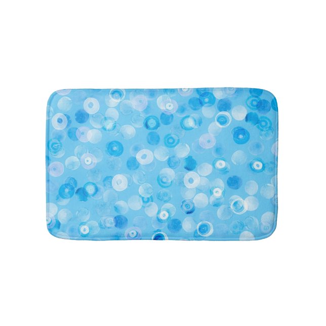 Winter Circles: Abstract Polka Dots. Bath Mat (Front)