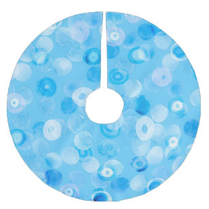 Winter Circles: Abstract Polka Dots. Brushed Polyester Tree Skirt
