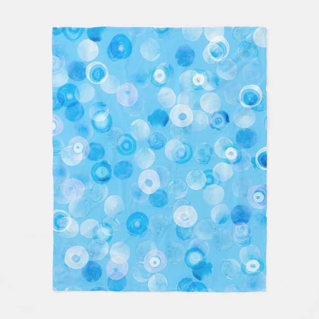 Winter Circles: Abstract Polka Dots. Fleece Blanket (Front)