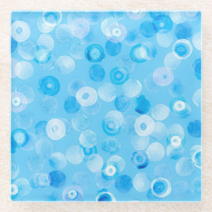 Winter Circles: Abstract Polka Dots. Glass Coaster