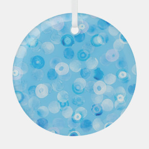 Winter Circles: Abstract Polka Dots. Glass Tree Decoration