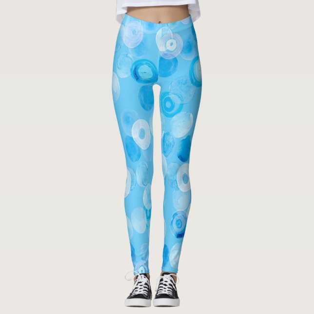 Winter Circles: Abstract Polka Dots. Leggings (Front)