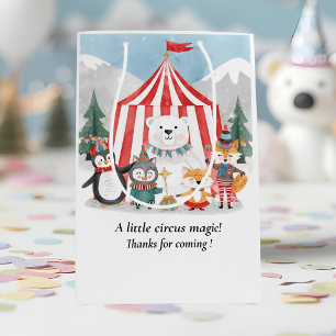 Winter Circus Animal Thank You Medium Gift Bag
