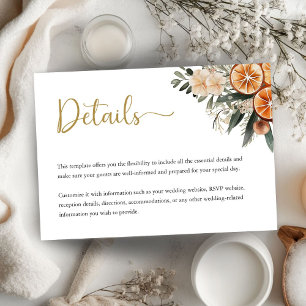 Winter Citrus Christmas Wedding Enclosure Card