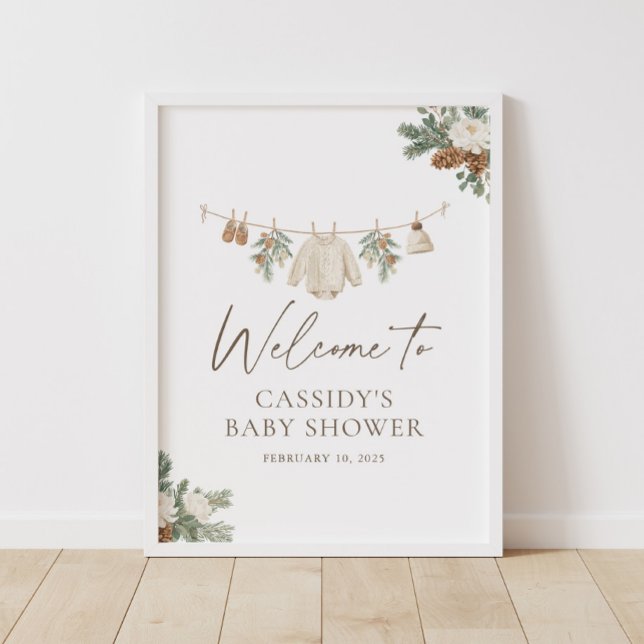 Winter Clothesline Baby Shower Welcome Sign (Creator Uploaded)