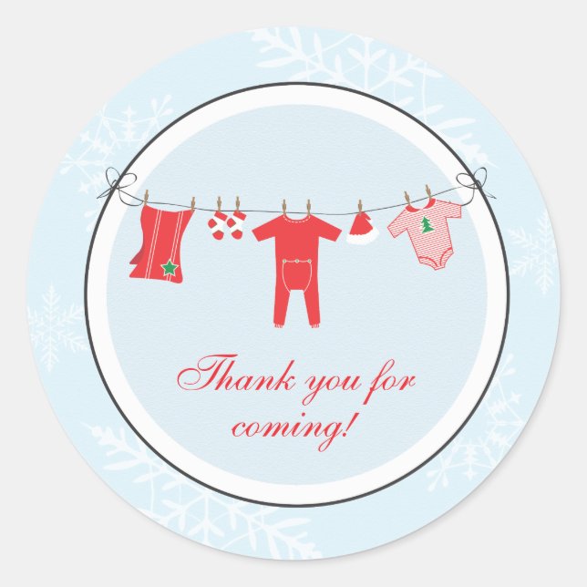 Winter Clothesline Favour Sticker or Address Label (Front)