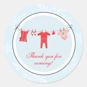 Winter Clothesline Favour Sticker or Address Label