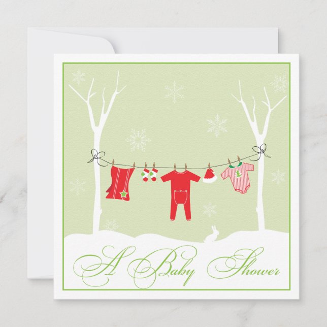 Winter Clothesline | NeutralBaby Shower Invitation (Front)
