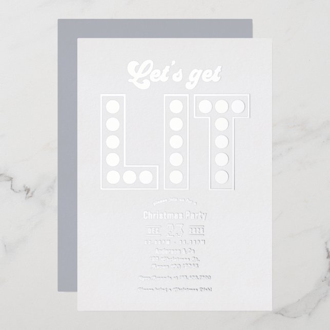 Winter Cloud Let's Get Lit Retro Christmas Party (Front/Back)