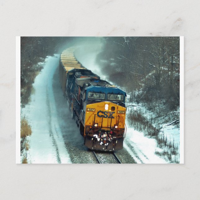 Winter Coal Train Postcard (Front)