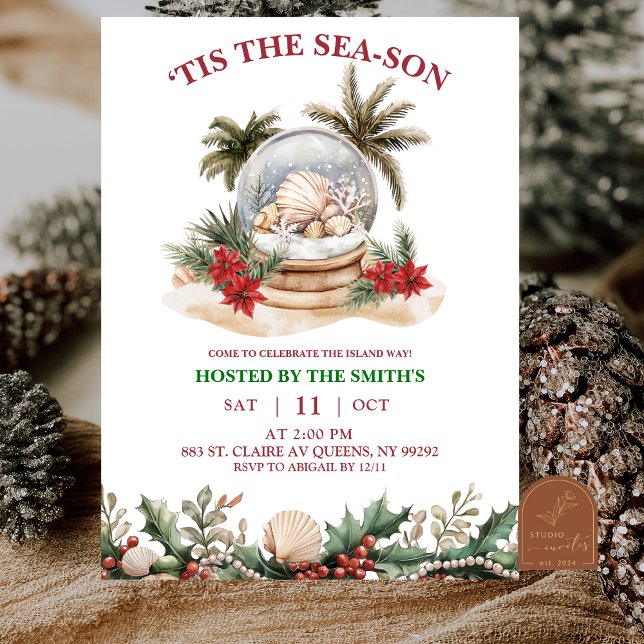 Winter Coastal Christmas Party Invitation (Creator Uploaded)