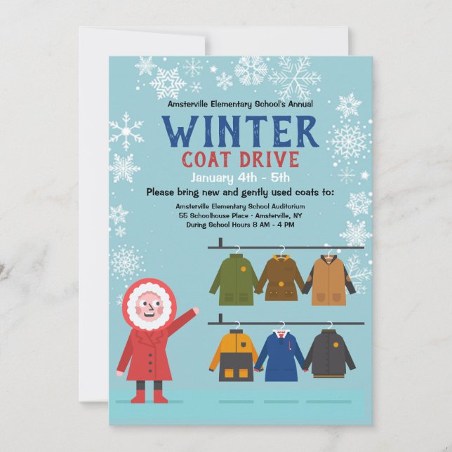 Winter Coat Drive Announcement (Front)