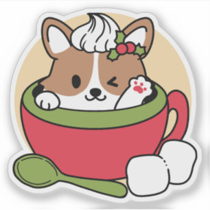 Winter Cocoa Bliss - Cute Dog in Mug Design