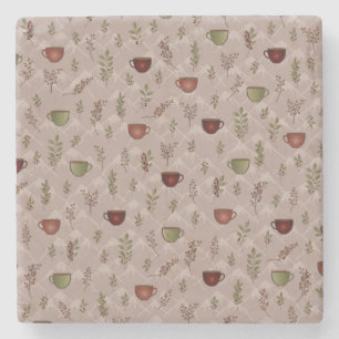 Winter Coffee Journey Stone Coaster