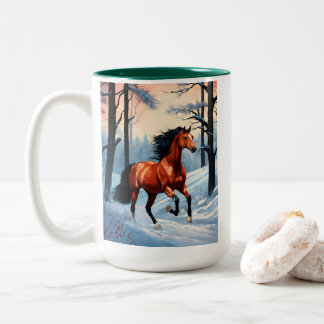 Winter Coffee Mug | Cosy Snow Horse Design Cup