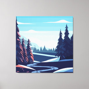 Winter Collection background Canvas Print