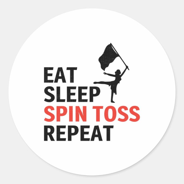 Winter Colour Guard Flag Corps Dance Classic Round Sticker (Front)