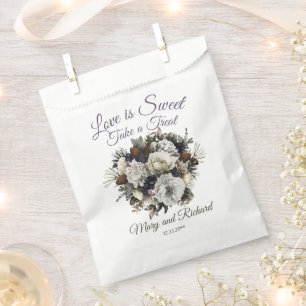 Winter Conifer Floral Love is Sweet Take a Treat Favour Bags