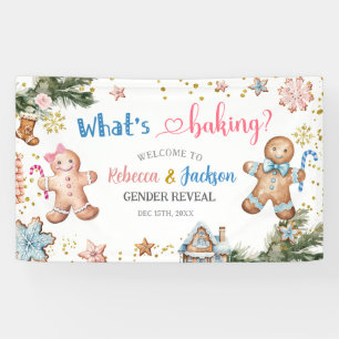 Winter Cookie Whats Baking Gender Reveal Banner