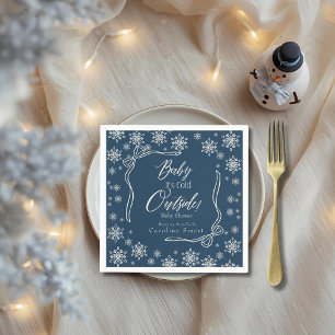 Winter Coquette Blue Baby it's cold Paper Napkin