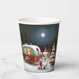 Winter Corgi Caravan Christmas Adventure Paper Cups