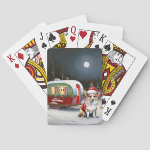 Winter Corgi Caravan Christmas Adventure  Playing Cards