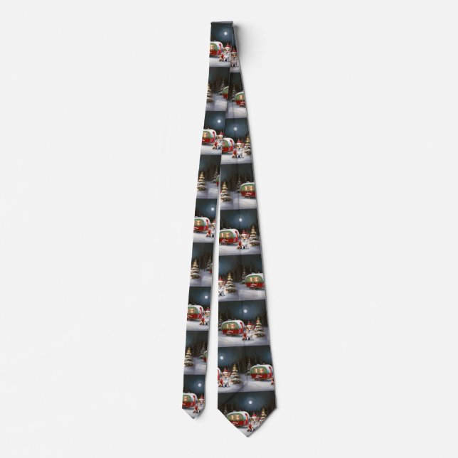 Winter Corgi Caravan Christmas Adventure  Tie (Back)
