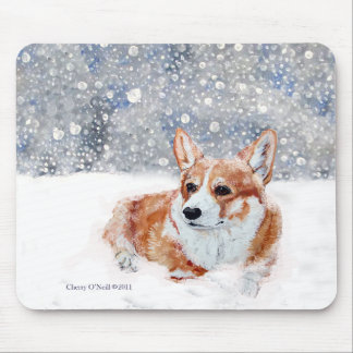 Winter Corgi Mouse Pad