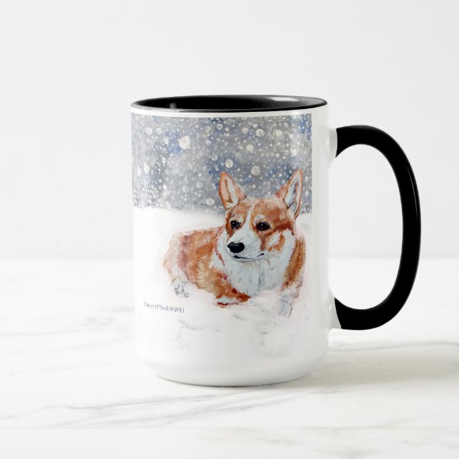 Winter Corgi Mug (Right)