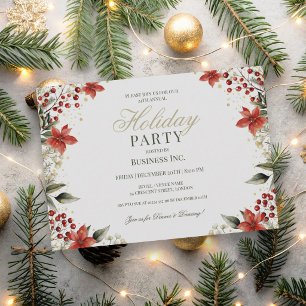 WINTER Corporate Holiday Party Festive Greenery Invitation