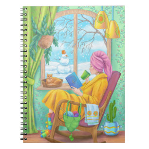 Winter cosy hand drawn home illustration notebook