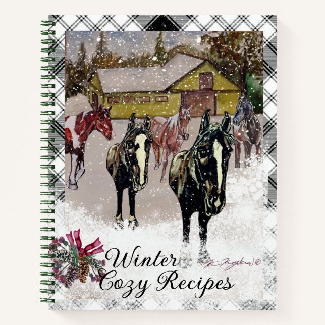 winter cosy recipes horses notebook (Front)