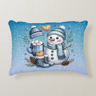 Winter Cosy Snowman Decorative Cushion
