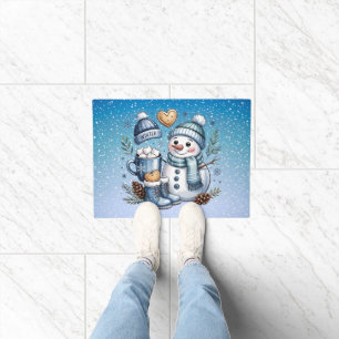 Winter Cosy Snowman Doormat