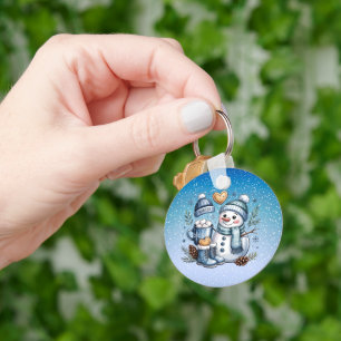 Winter Cosy Snowman Key Ring
