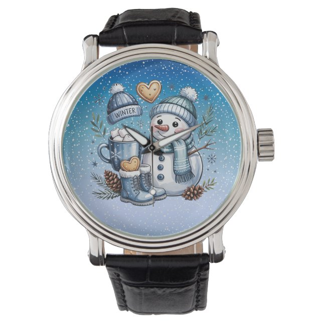 Winter Cosy Snowman Watch (Front)
