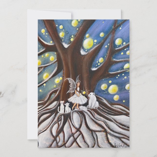 Winter Council Whimsical Art Holiday Card (Front)