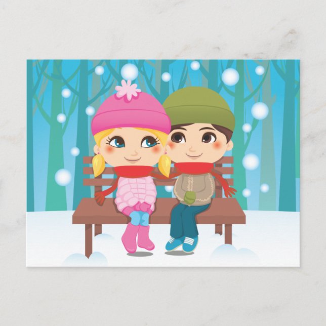 Winter Couple Postcard (Front)