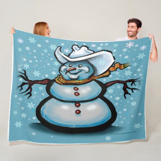 Winter Cowboy Fleece Blanket (In Situ)