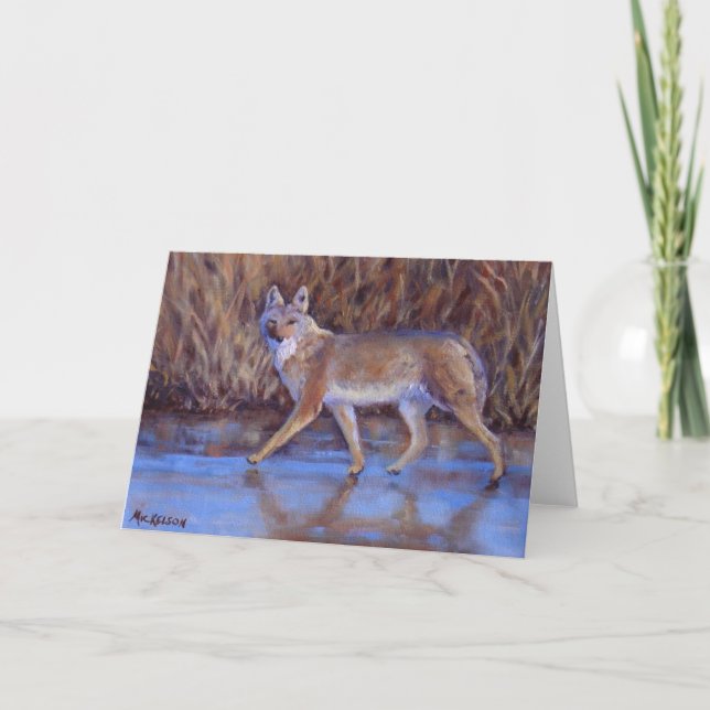 Winter Coyote Fine Art All Occasion Card (Front)