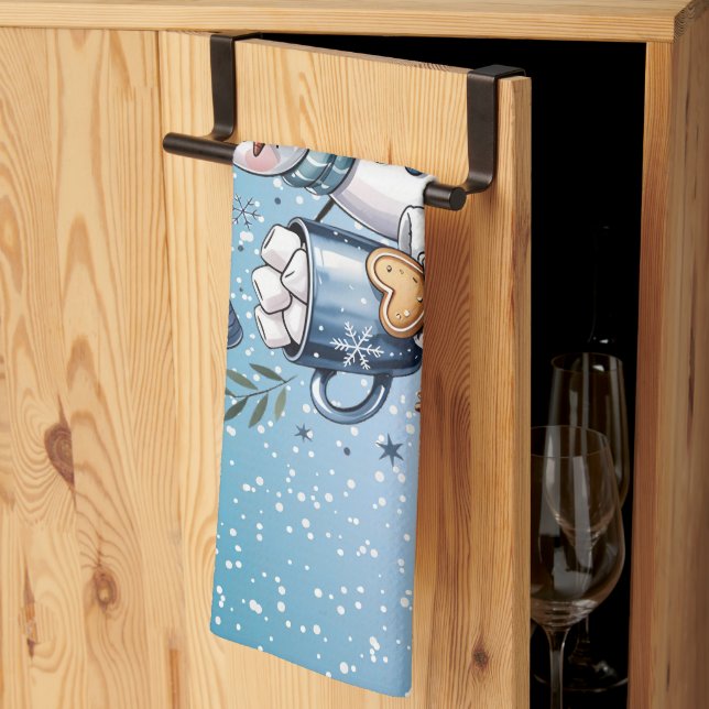 Winter Cozy Snowman Tea Towel (Thirds Fold)