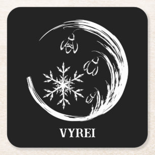 Winter Crest Square Paper Coaster